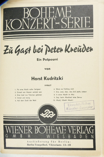 Horst kudritzki boheme konzert - kudritzki,